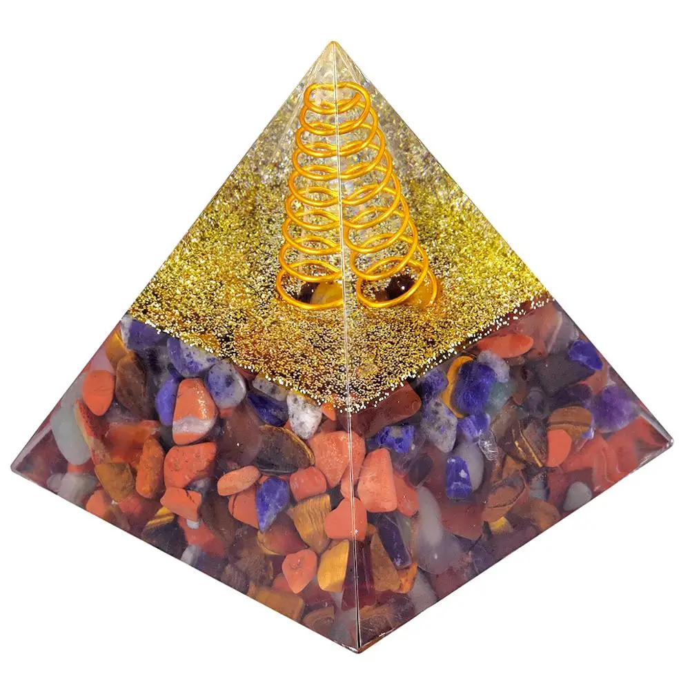 TUMBEELLUWA 7 Chakra Orgone каменная пирамида генератор энергии для исцеления чакр с помощью