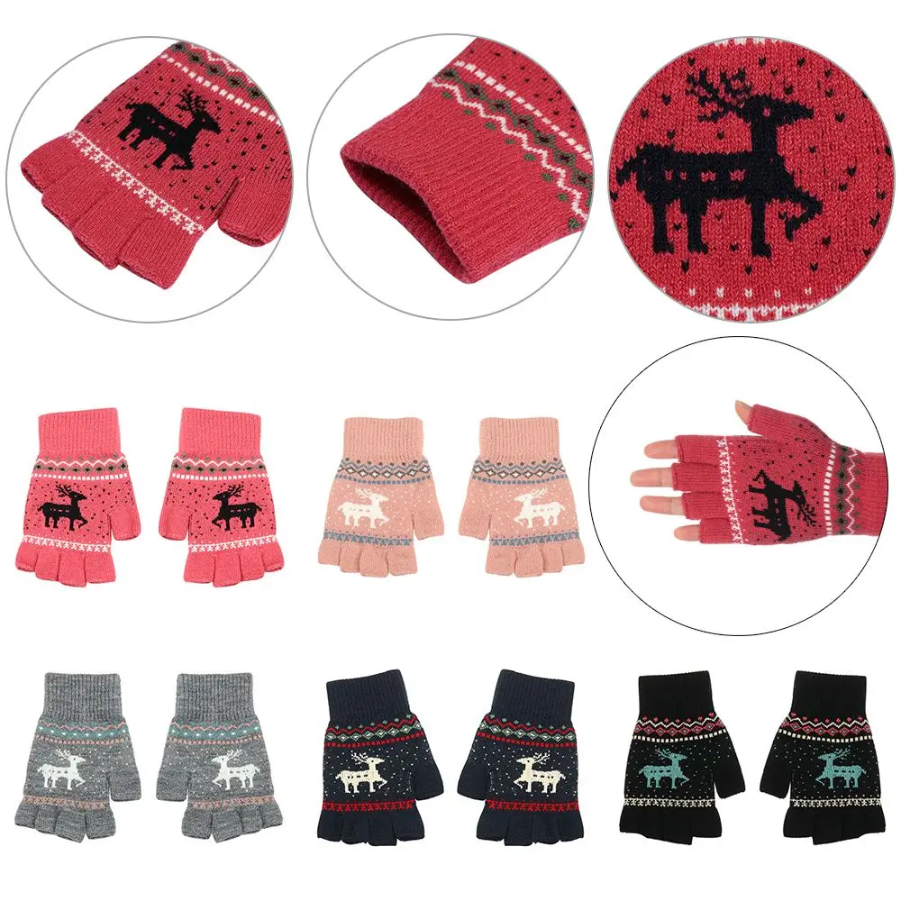 Cashmere Screen Touch Wool Knitting Fingerless Knitted Gloves Half-finger Mittens Cartoon Deer Pattern Autumn Winter
Cashmere Screen Touch Wool Knitting Fingerless Knitted Gloves Half-finger Mittens Cartoon Deer Pattern Autumn Winter