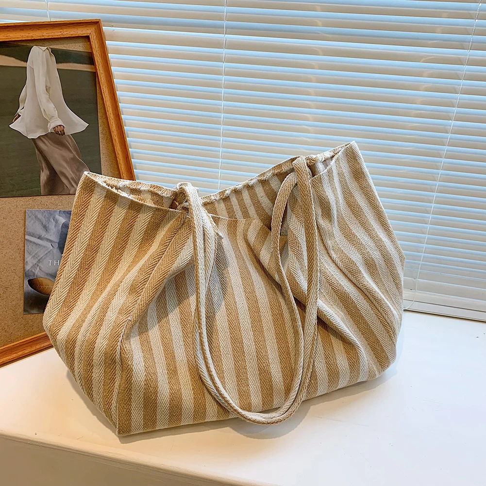 Ladies Casual Handbags Fashion Large Capacity Shopping Bags Vintage Women Stripes Printing Pattern Handbag Supplies
Ladies Casual Handbags Fashion Large Capacity Shopping Bags Vintage Women Stripes Printing Pattern Handbag Supplies