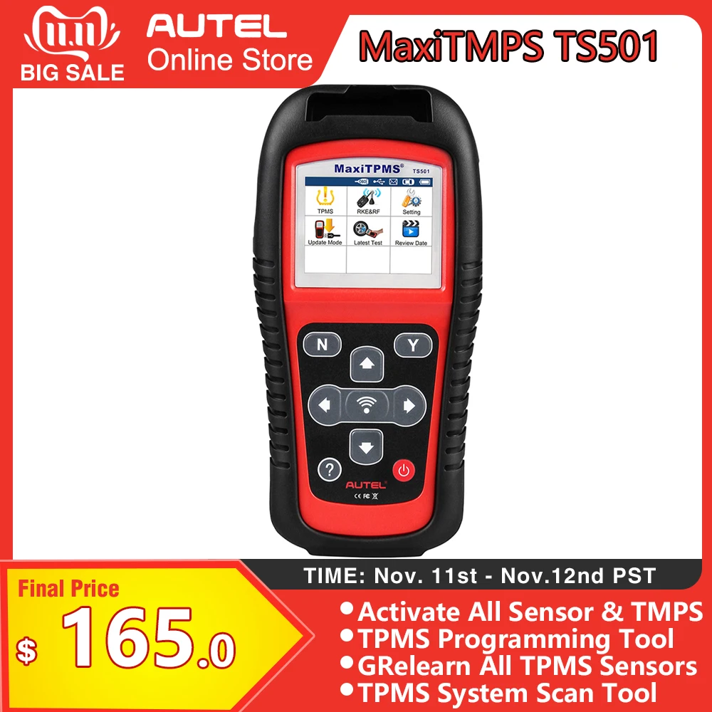 Autel MaxiTPMS TS501 TPMS Relearn Tool Automotive Diagnostic OBDII Code Reader with TPMS Sensor Programming Better than TS401
Autel MaxiTPMS TS501 TPMS Relearn Tool Automotive Diagnostic OBDII Code Reader with TPMS Sensor Programming Better than TS401