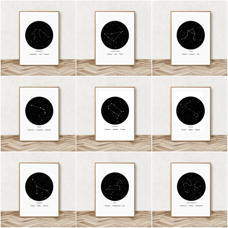 12 Constellations Canvas Painting Posters and Prints Astrology Sign Minimalist Geometric Painting Nordic Wall Art Pictures
12 Constellations Canvas Painting Posters and Prints Astrology Sign Minimalist Geometric Painting Nordic Wall Art Pictures