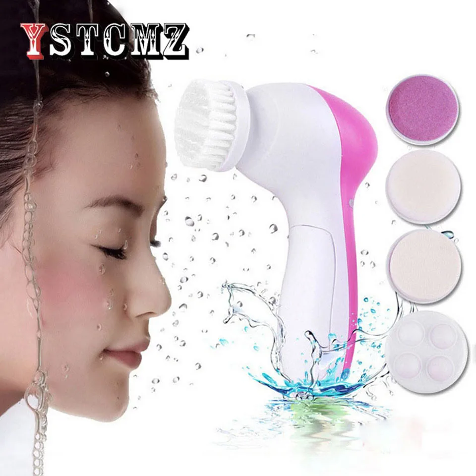 

Electric Silicone Facial Cleansing Brush AA Battery Sonic Face roller Massager Blackhead Remover Pore Cleaner Face Washing