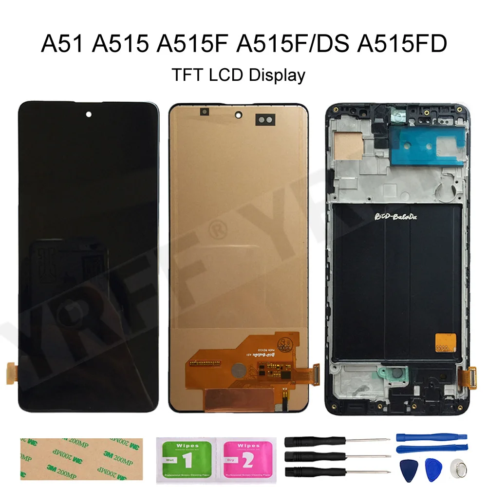 For Samsung Galaxy A51 LCD A515 A515F A515F/DS A515FD lcd Display Touch Screen Digitizer With Frame Assembly Repair Parts
For Samsung Galaxy A51 LCD A515 A515F A515F/DS A515FD lcd Display Touch Screen Digitizer With Frame Assembly Repair Parts