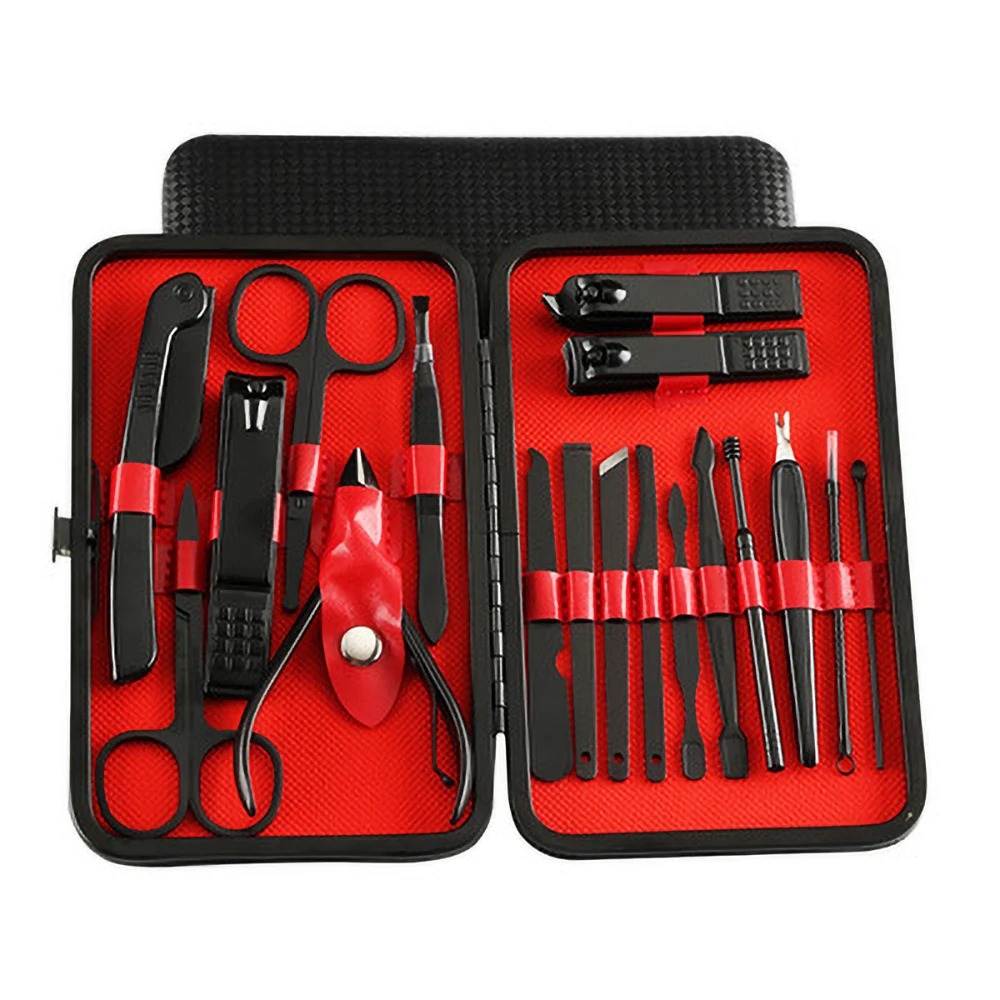 Stainless Steel Black Nail Clippers Set High Quality Steel For Manicure Eyebrow Trimming Acne Professional Salon 8/18-Piece
Stainless Steel Black Nail Clippers Set High Quality Steel For Manicure Eyebrow Trimming Acne Professional Salon 8/18-Piece