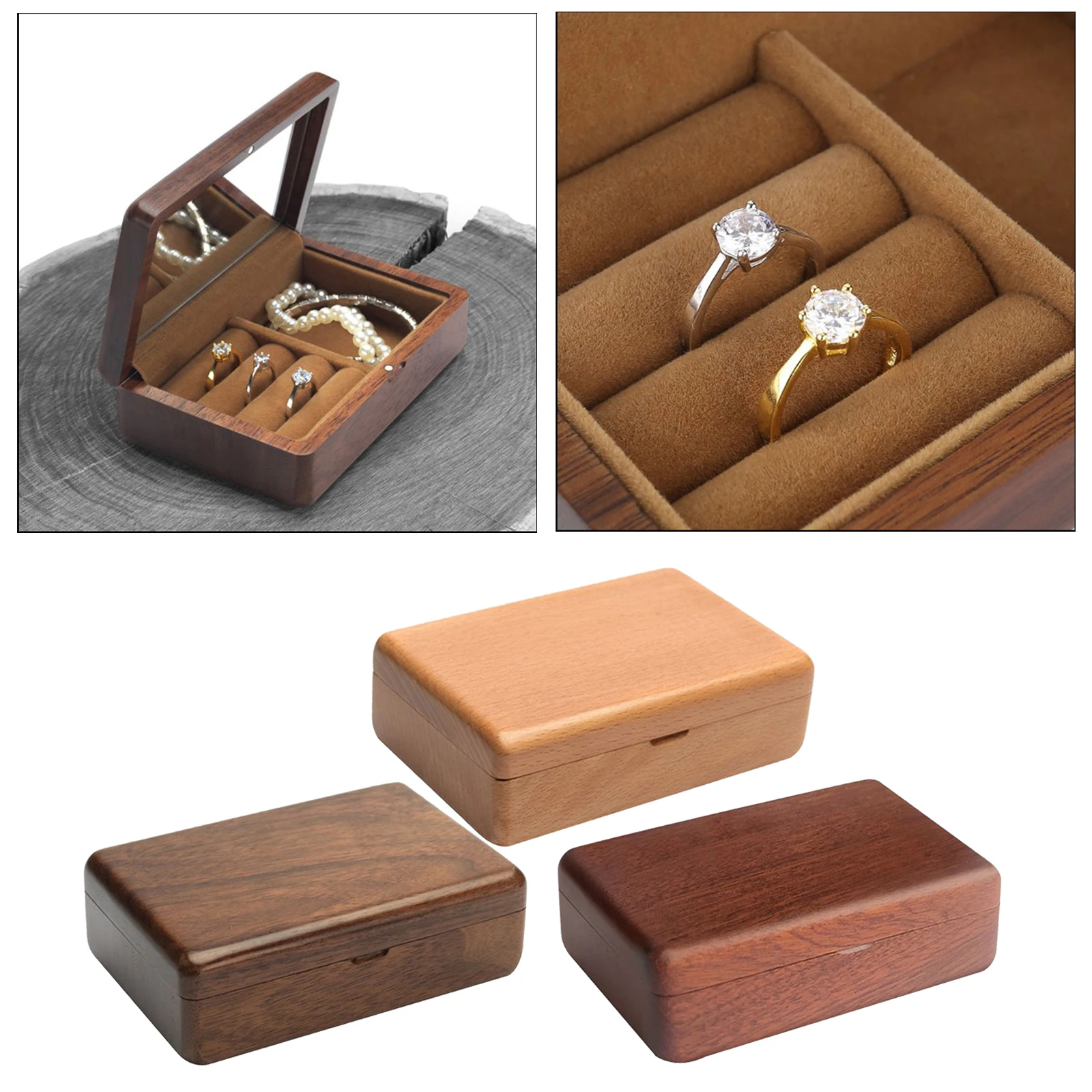 Rustic Wedding Wooden Ring Box Bearer Organizer Case for Engagement Proposal
Rustic Wedding Wooden Ring Box Bearer Organizer Case for Engagement Proposal