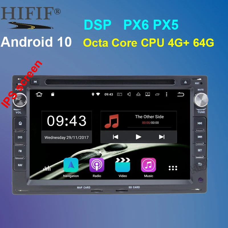 Фото PX6 8 ядер Android 10 автомобильный DVD GPS Радио для старого VW Transporter T4/T5 Bora - купить