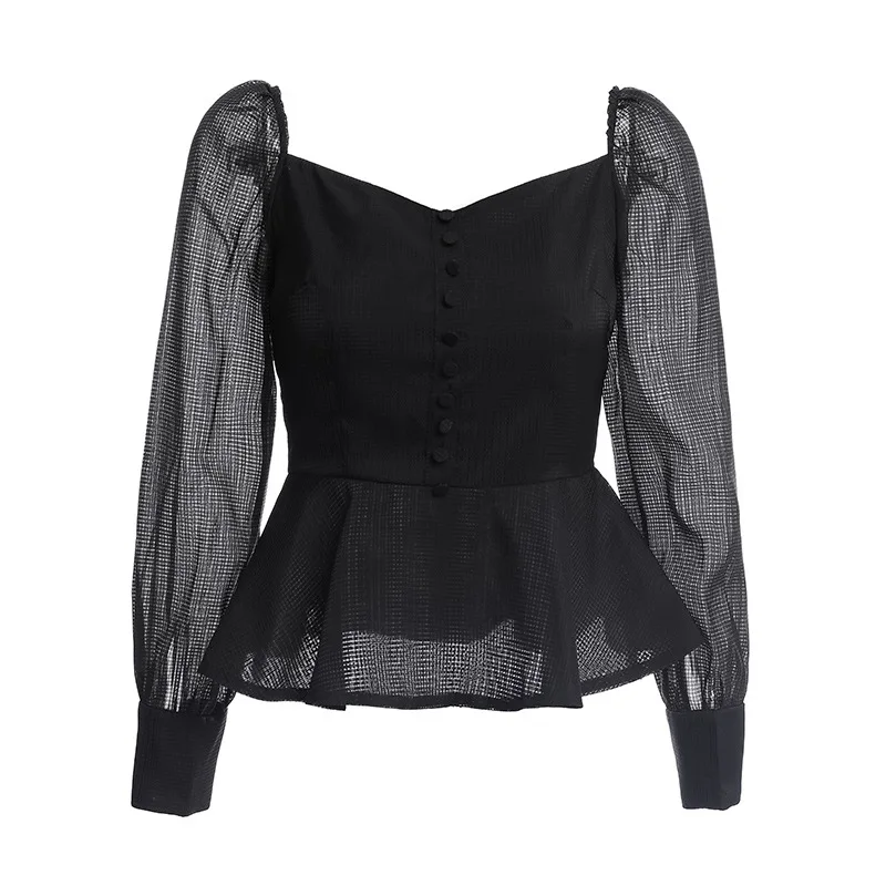 New Arrival Tops 2020 Spring Summer Casual Blouses Women Sexy Square Collar Long Sleeve Ruffle Shirts White Black Blusa Feminino
New Arrival Tops 2020 Spring Summer Casual Blouses Women Sexy Square Collar Long Sleeve Ruffle Shirts White Black Blusa Feminino