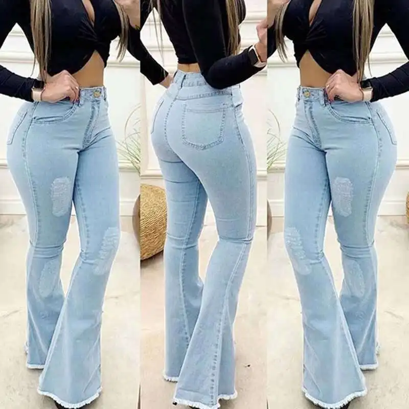 High Waist Sexy Slim Horn Denim Trousers Stitching Rough Edge Fashion Street Elegant Casual Joker Jeans Pants Autumn Winter New
High Waist Sexy Slim Horn Denim Trousers Stitching Rough Edge Fashion Street Elegant Casual Joker Jeans Pants Autumn Winter New