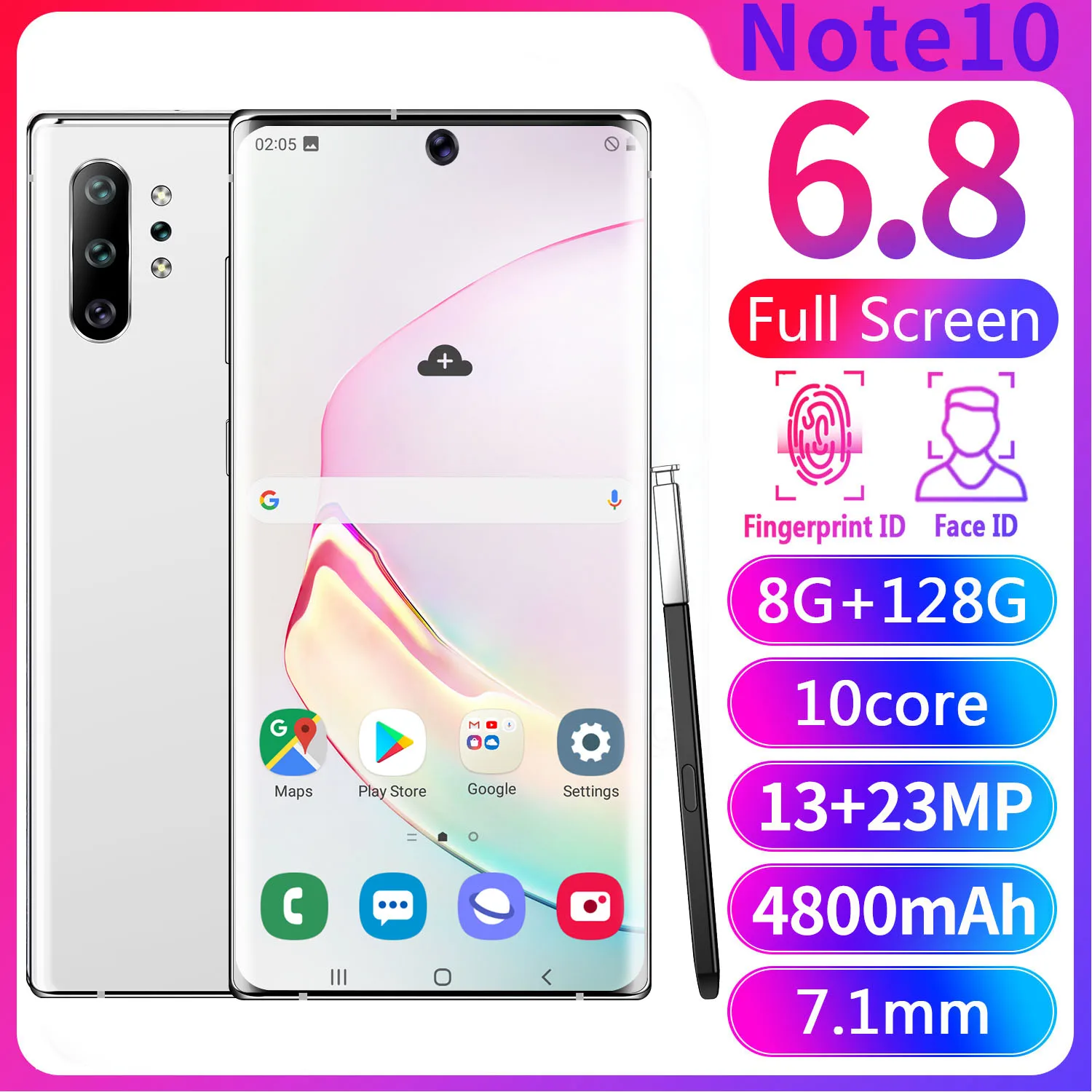 Global Version Galay Note10 6.8 Inch Unlock Smartphone 4G 4800mAh 10 Core 13MP+23MP 8GB+128GB Celulares 5G Smartphone Face ID 
Global Version Galay Note10 6.8 Inch Unlock Smartphone 4G 4800mAh 10 Core 13MP+23MP 8GB+128GB Celulares 5G Smartphone Face ID