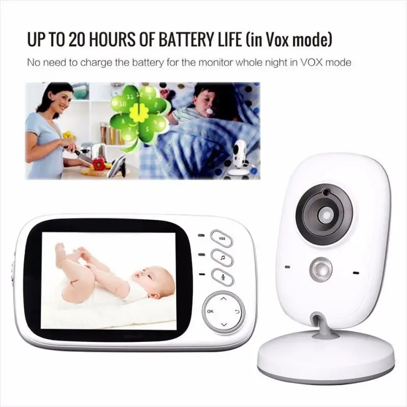 Wireless Baby Video Monitor Night Vision Security Webcam Camera Color Audio Monitor For Temperature Monitoring Built-in Lullaby
Wireless Baby Video Monitor Night Vision Security Webcam Camera Color Audio Monitor For Temperature Monitoring Built-in Lullaby