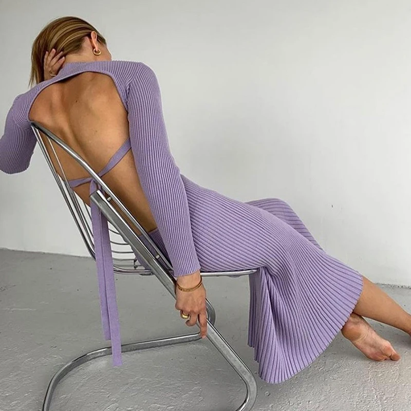 Kili Women Sexy Backless Party Dress Knit Style Long Sleeve Turtleneck Winter Maxi Dress Slim Office Dress
Kili Women Sexy Backless Party Dress Knit Style Long Sleeve Turtleneck Winter Maxi Dress Slim Office Dress
