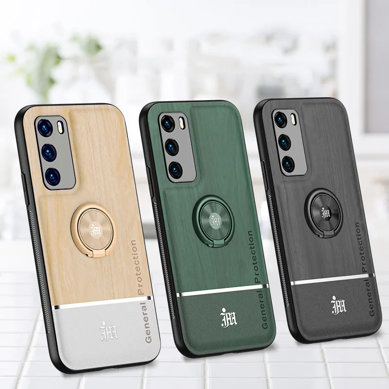 Wood Grain PU Leather Silicone Car Holder Ring Case for Huawei P30 Lite P40 Pro P20 Mate 20 30 Y8S Phone Cover Fundas Capa
Wood Grain PU Leather Silicone Car Holder Ring Case for Huawei P30 Lite P40 Pro P20 Mate 20 30 Y8S Phone Cover Fundas Capa
