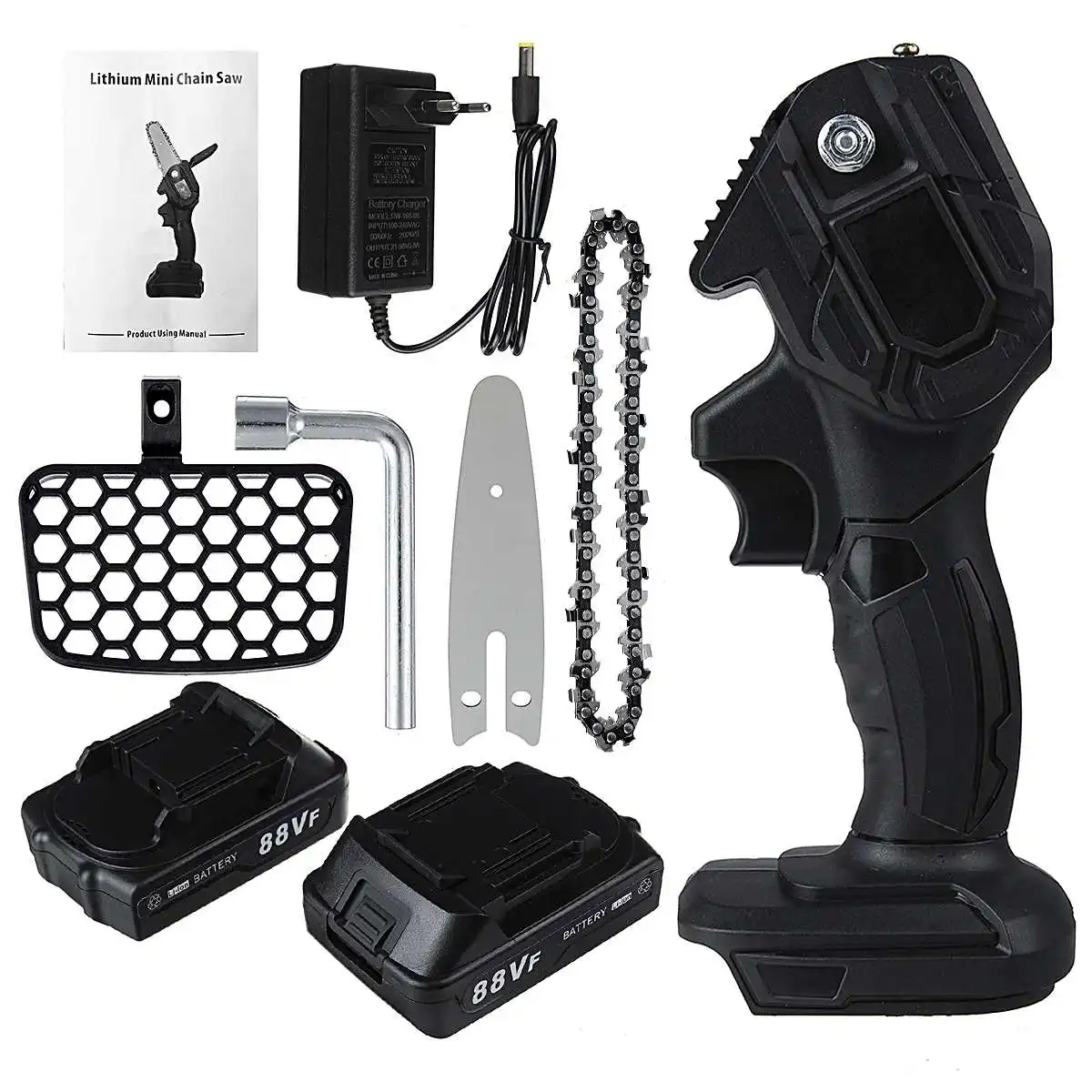 88V 800W Electric Chain Saw Lithium Battery Mini Pruning One-handed Garden Tool With Chain Saws Rechargeable Woodworking Tool
88V 800W Electric Chain Saw Lithium Battery Mini Pruning One-handed Garden Tool With Chain Saws Rechargeable Woodworking Tool