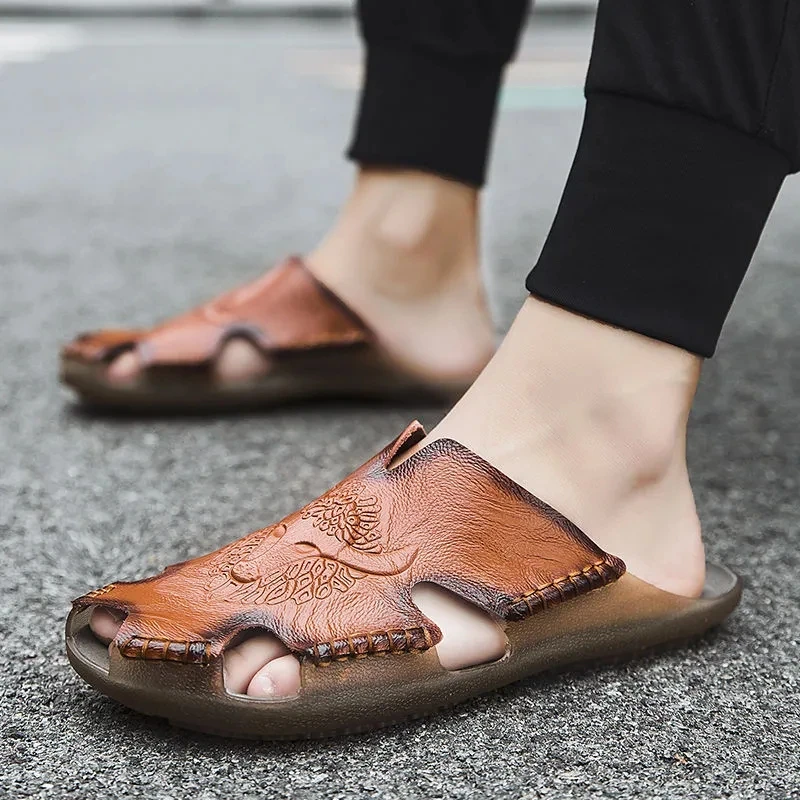 Men's Summer Style Korean Fashion Light Trend Leather Men's Slippers Men's Summer Beach Sandals Personalized Non Slip Sandals
Men's Summer Style Korean Fashion Light Trend Leather Men's Slippers Men's Summer Beach Sandals Personalized Non Slip Sandals