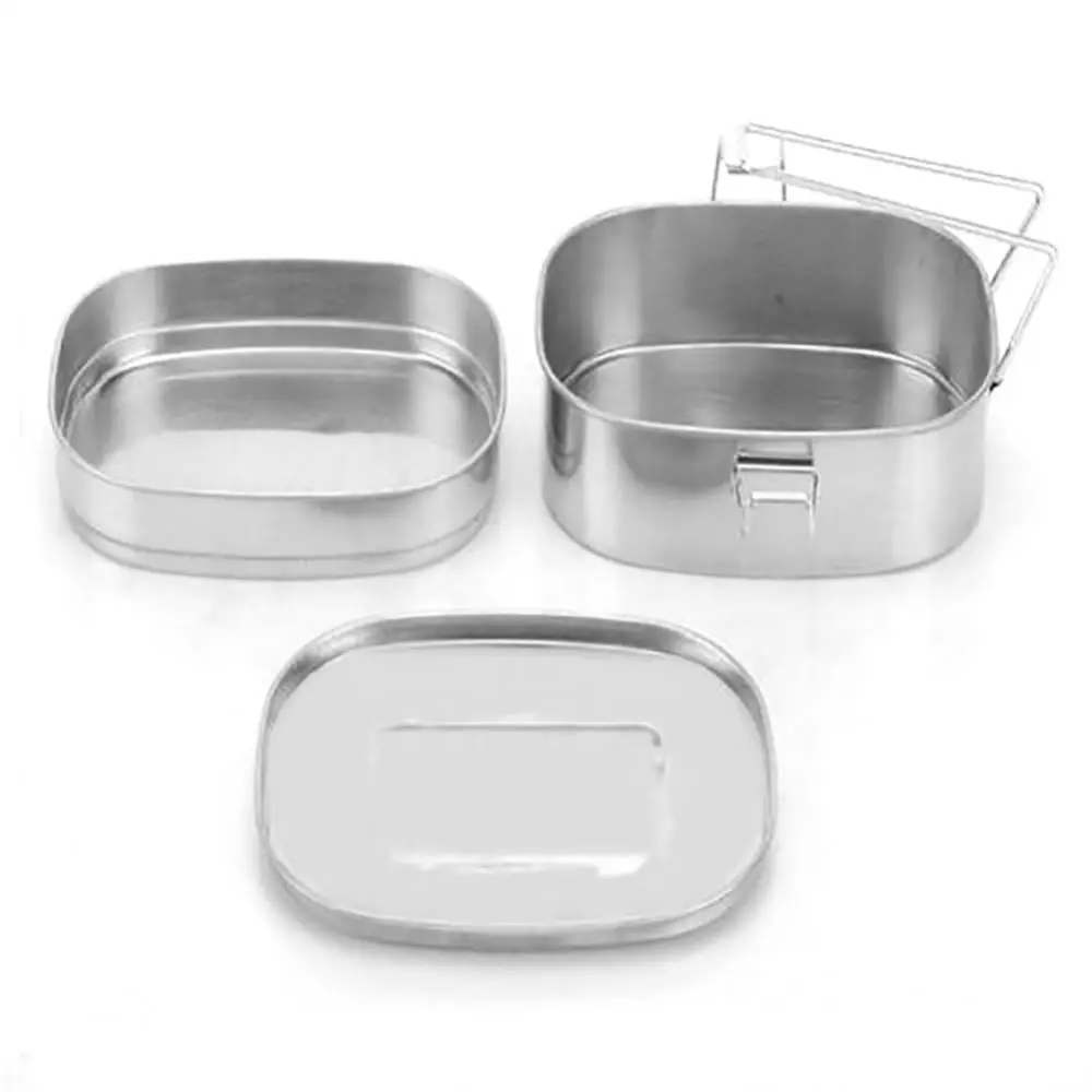 Stainless Steel Lunch Box Double Layers Bento Student Food Container Snack Storage Anti-leak Fruits Bowl for School | Дом и сад