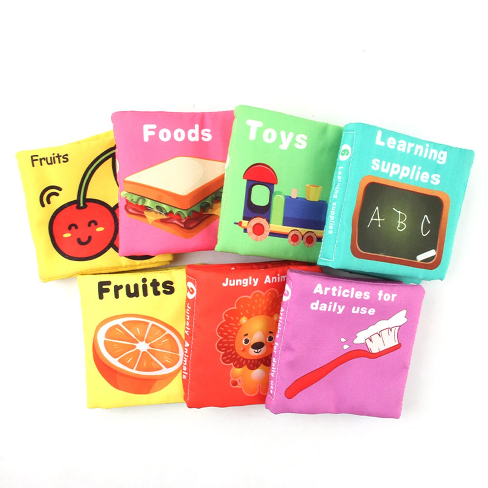 Книга для детей 0-36 месяцев с изображением животных фруктов еды овощей раннего