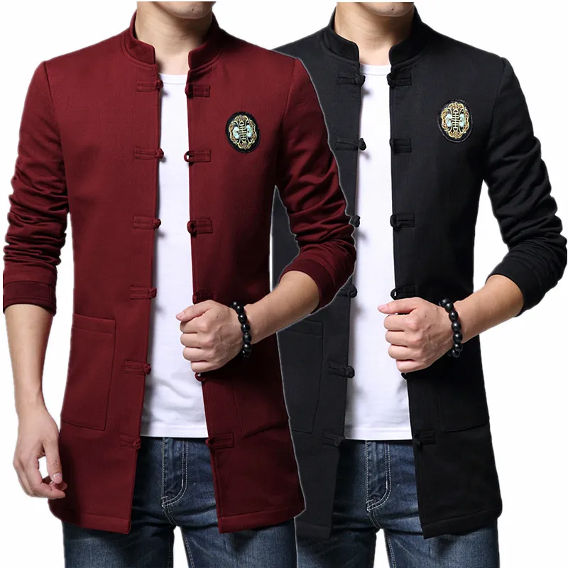 Chinese Style Men Long Coat Autumn Fashion Slim Men Long Jacket Comfortable Handsome Mens Coats & Jackets Size S-4XL Male Tops
Chinese Style Men Long Coat Autumn Fashion Slim Men Long Jacket Comfortable Handsome Mens Coats & Jackets Size S-4XL Male Tops
