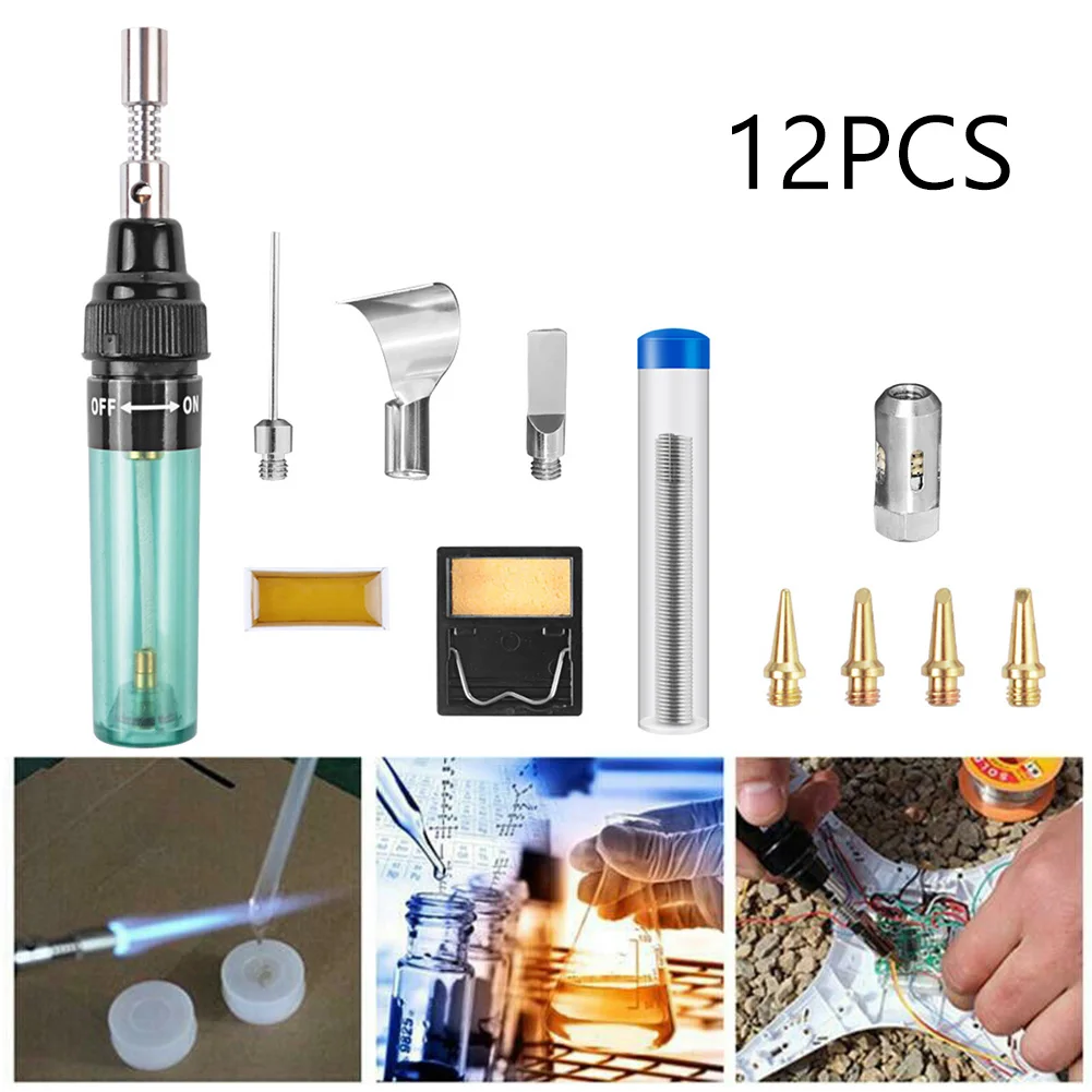 12pcs Butane Gas Soldering Iron Set Portable Welding Kit Solder Wire Tips Support Torch Welder MT-100 As Heat Blower Mini-torch
12pcs Butane Gas Soldering Iron Set Portable Welding Kit Solder Wire Tips Support Torch Welder MT-100 As Heat Blower Mini-torch