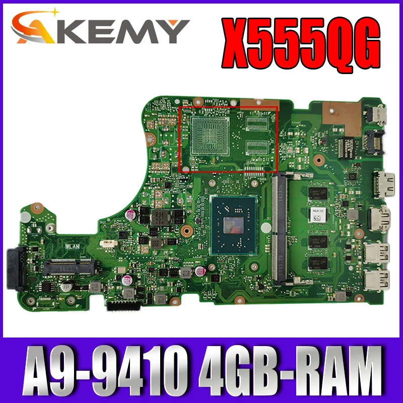 Akemy X555QG Laptop motherboard for ASUS X555BA X555BP X555B X555Q original mainboard 4GB-RAM A9-9410 CPU GM
Akemy X555QG Laptop motherboard for ASUS X555BA X555BP X555B X555Q original mainboard 4GB-RAM A9-9410 CPU GM
