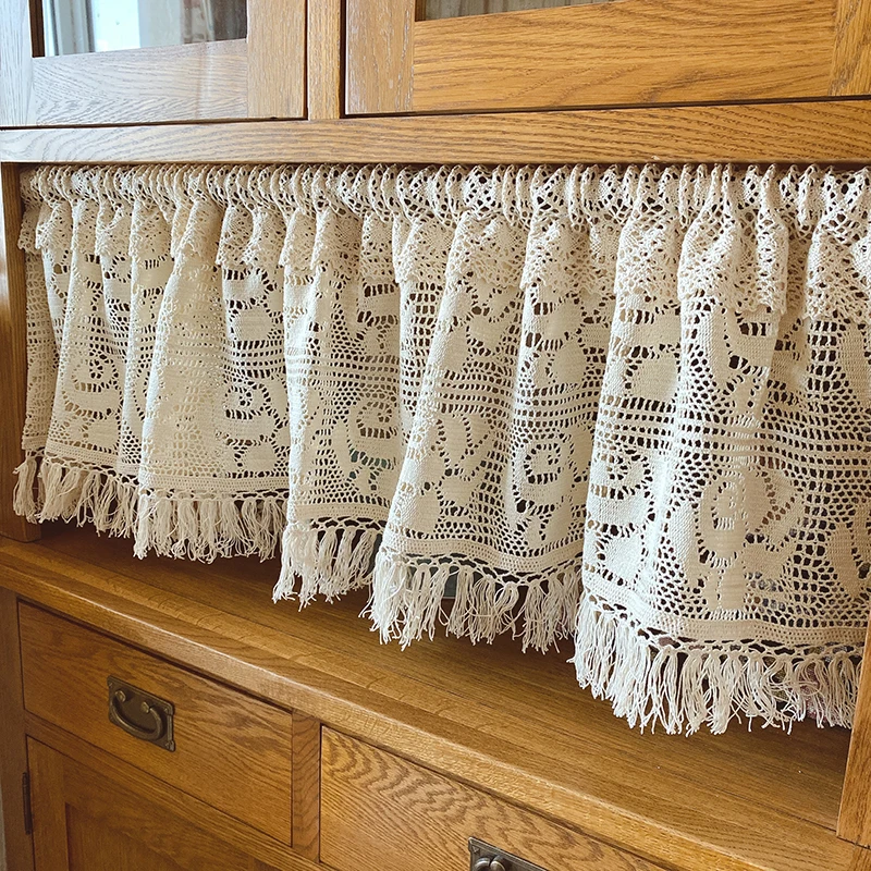 1pc Vintage Crochet Short Curtain Rose Pattern Cotton Lace Kitchen Curtain European-style Decorative Half Curtain
1pc Vintage Crochet Short Curtain Rose Pattern Cotton Lace Kitchen Curtain European-style Decorative Half Curtain