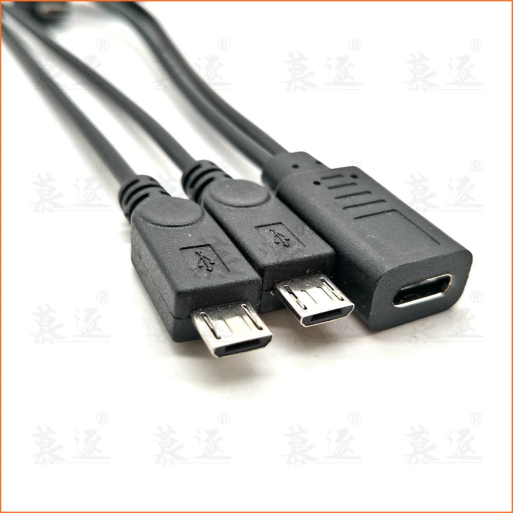 Hot Type-C to Type-C&Micro 5P Female to 2 Male Y Splitter Charging Extension Cable
Hot Type-C to Type-C&Micro 5P Female to 2 Male Y Splitter Charging Extension Cable