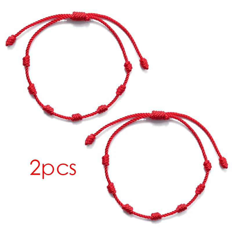 2Pcs Evil 7 Knots Red String Bracelet for Protection Eye Good Luck Amulet for Success and Prosperity Friendship Bracelet
2Pcs Evil 7 Knots Red String Bracelet for Protection Eye Good Luck Amulet for Success and Prosperity Friendship Bracelet