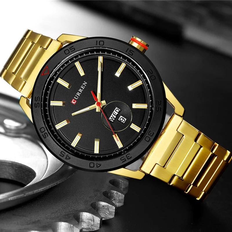 CURREN Watches for Men Luxury Stainless Steel Band Watch Casual Style Quartz Wrist Watch with Calendar Black Clock Male Gift
CURREN Watches for Men Luxury Stainless Steel Band Watch Casual Style Quartz Wrist Watch with Calendar Black Clock Male Gift