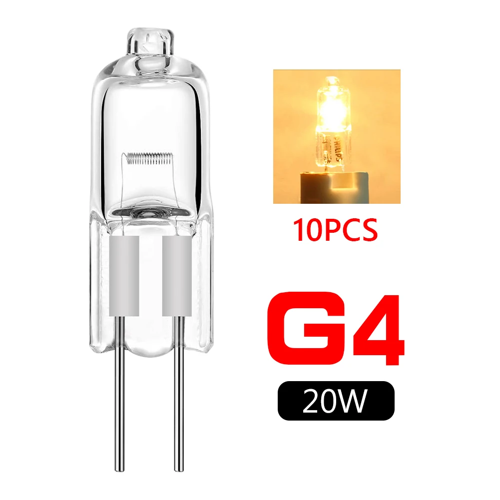 10 шт. 20 Вт лампочка лампа супер яркая G4 галогенная комнатная прозрачная
