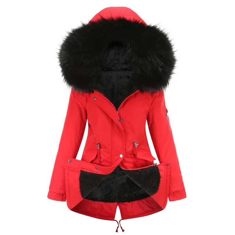 

Зимнее пальто из хлопка для женщин 2021New в европейском и американском стиле размера плюс тонкий красные, черные сапоги с бархатом для того, чт...
