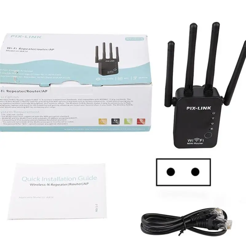 1Pc 300M Wireless Repeater WIFI Wireless Amplification Router with EU Plug (Black)
1Pc 300M Wireless Repeater WIFI Wireless Amplification Router with EU Plug (Black)