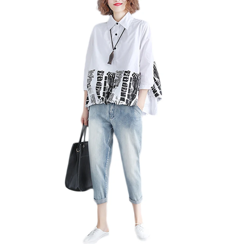 New Women Shirts Plus Size Long Sleeve Button Casual Blouses Vintage Print Ladies Tops Streetwear Fashion Irregular Hem
New Women Shirts Plus Size Long Sleeve Button Casual Blouses Vintage Print Ladies Tops Streetwear Fashion Irregular Hem
