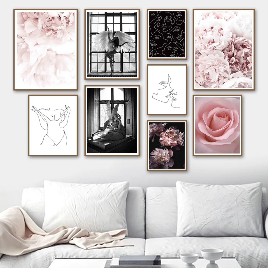 Peony Rose Angel Girl Wing Line Abstract Wall Art Canvas Painting Nordic Posters And Prints Wall Pictures For Living Room Decor
Peony Rose Angel Girl Wing Line Abstract Wall Art Canvas Painting Nordic Posters And Prints Wall Pictures For Living Room Decor