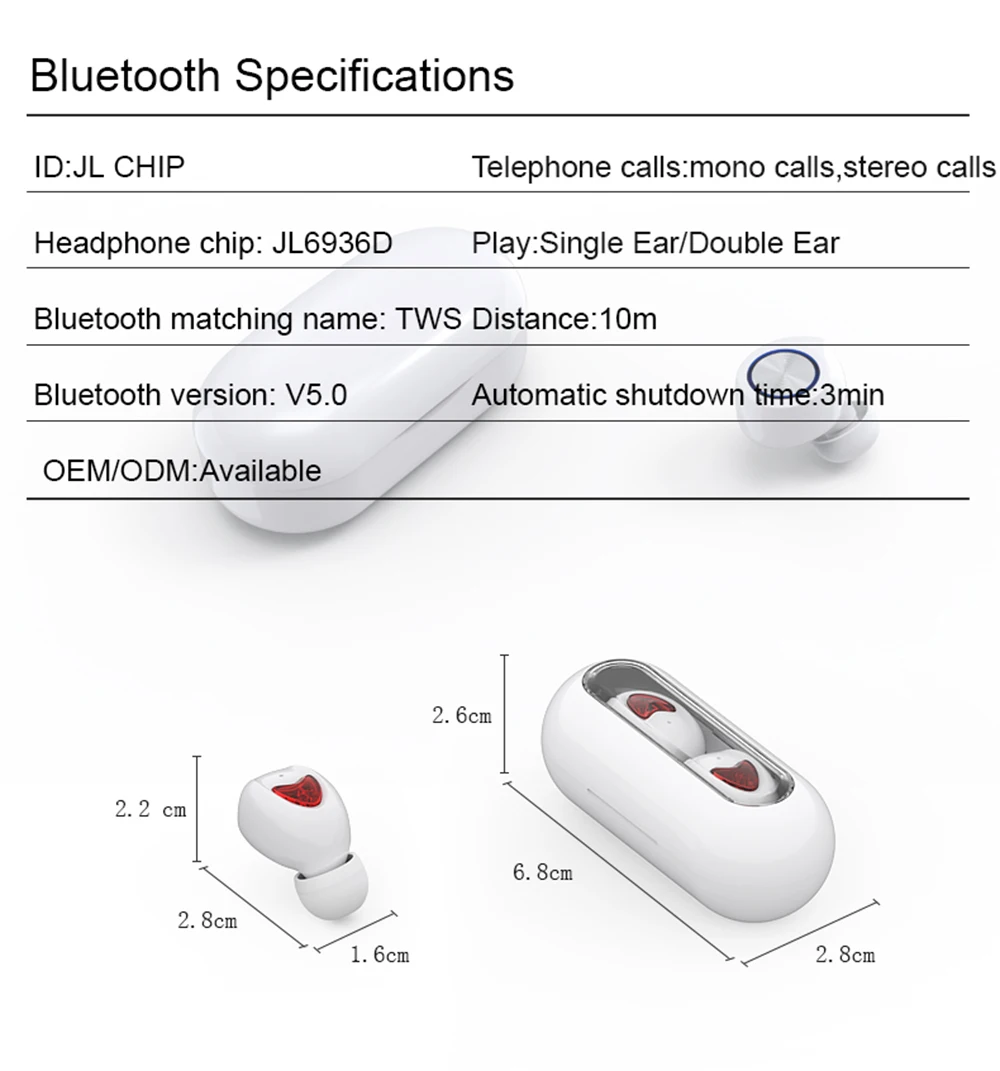 TW10 TWS Mini wireless Bluetooth Earphone Waterproof sport earbuds Noise Reduction Earpieces For Android IOS Bluetooth Earphone
TW10 TWS Mini wireless Bluetooth Earphone Waterproof sport earbuds Noise Reduction Earpieces For Android IOS Bluetooth Earphone