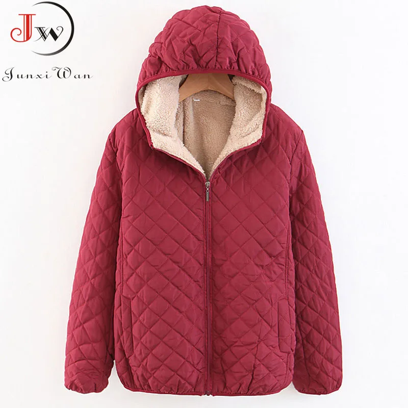FAKUNTN Women Autumn Winter Parkas Coat Jackets Female Lamb Hooded Plaid Long Sleeve Warm Winter Jacket Plus Size S~3XL casaco
FAKUNTN Women Autumn Winter Parkas Coat Jackets Female Lamb Hooded Plaid Long Sleeve Warm Winter Jacket Plus Size S~3XL casaco
