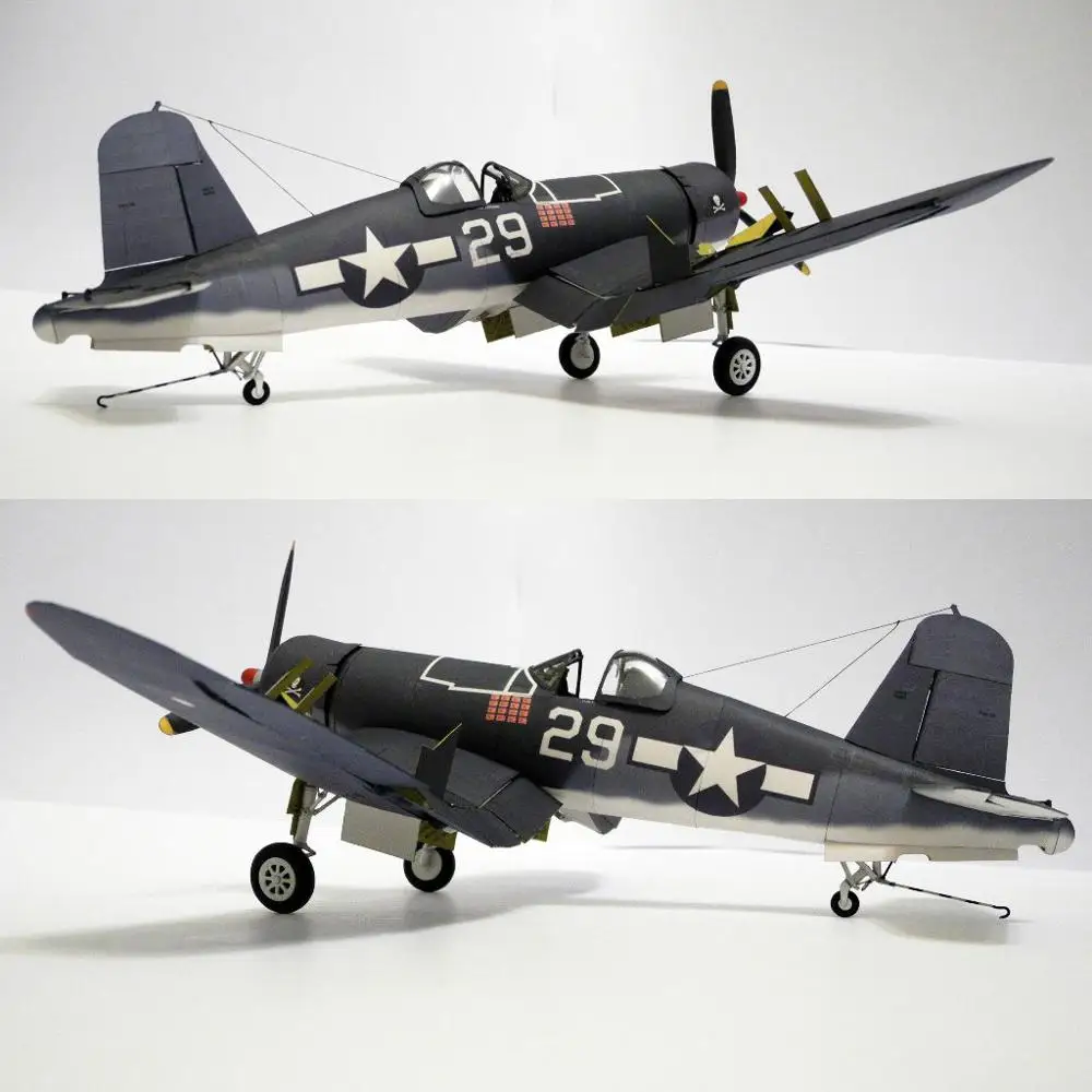 Paper model 1:33 American F4U-1A pirate shipborne fighter aircraft model DIY military fan
Paper model 1:33 American F4U-1A pirate shipborne fighter aircraft model DIY military fan