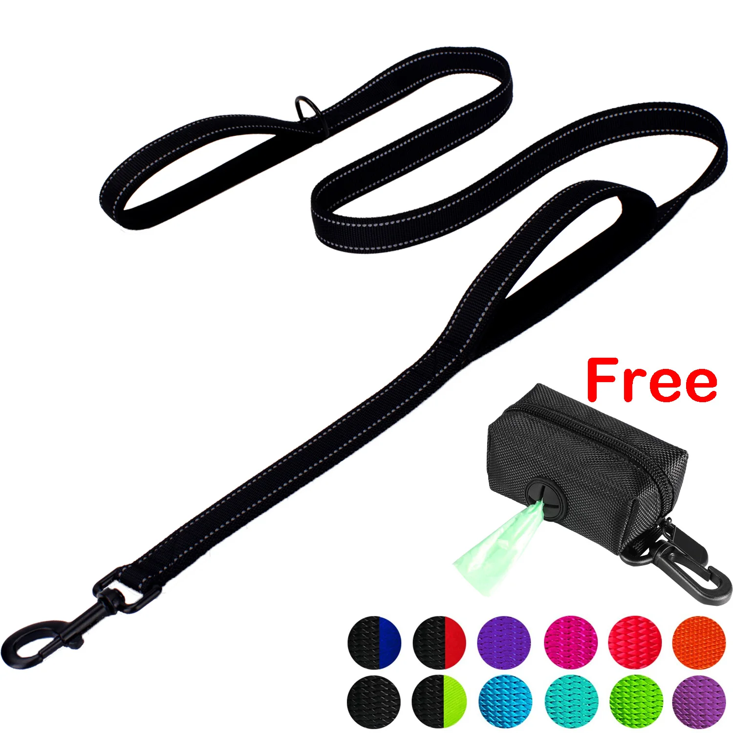 3M Reflective Dog Leash 5ft Long with Traffic Padded Handle Dog Training leash Heavy Duty Double Handle Lead PL001
3M Reflective Dog Leash 5ft Long with Traffic Padded Handle Dog Training leash Heavy Duty Double Handle Lead PL001
