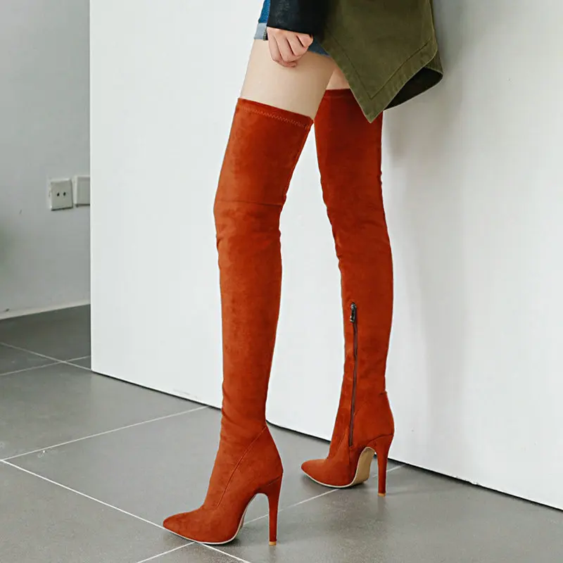 Fashion Stretch Over The Knee Boots Flock Autumn Women Boots Sexy Thin High Heel Long Boots Pointed Toe Winter Woman Boots Shoes
Fashion Stretch Over The Knee Boots Flock Autumn Women Boots Sexy Thin High Heel Long Boots Pointed Toe Winter Woman Boots Shoes