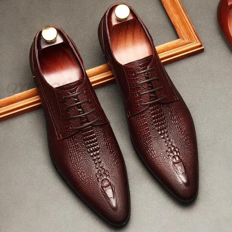 Genuine Leather Dress Shoes Men Black Red Wine Oxford Shoes Lace Up Wedding Occasions For Italian Formal Occasions Office Shoes
Genuine Leather Dress Shoes Men Black Red Wine Oxford Shoes Lace Up Wedding Occasions For Italian Formal Occasions Office Shoes