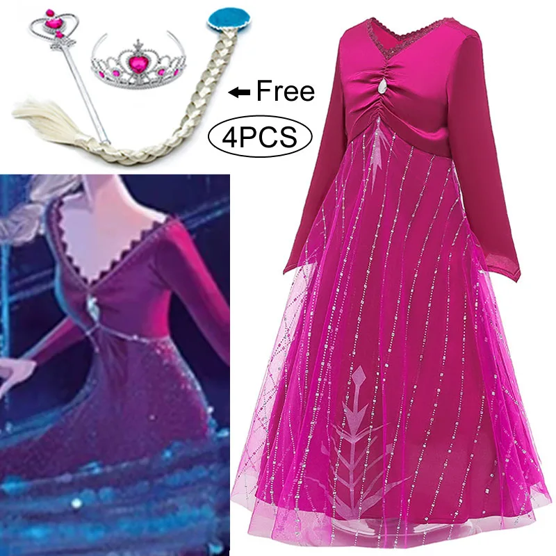 Anna Elsa Dress For Girls Carnival Cosplay Party Snow White Princess Costume Kids Dresses Girl Long | Детская одежда и обувь