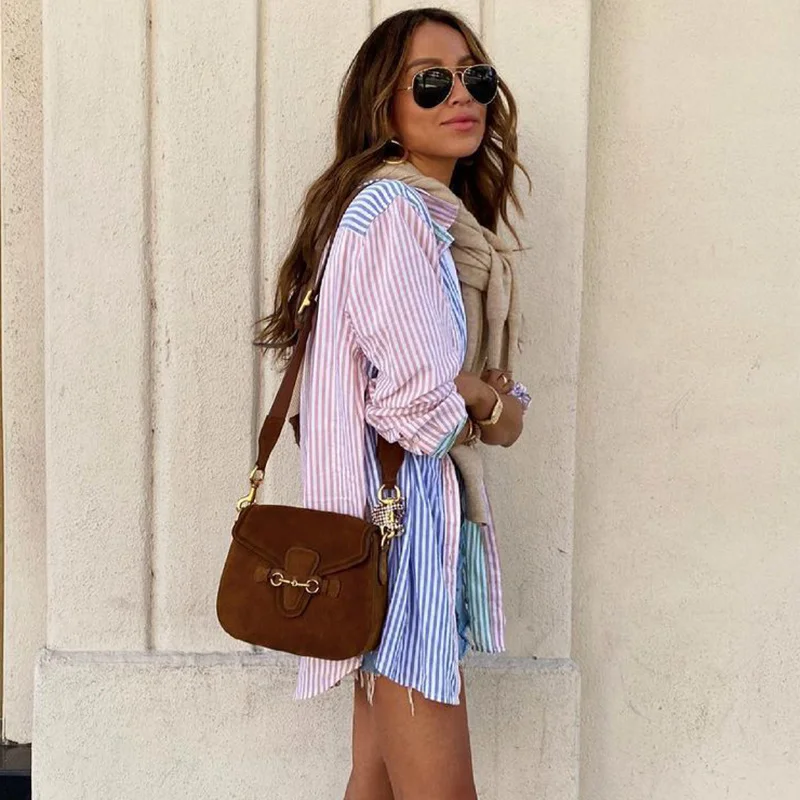 ZXQJ Patchwork Women Loose Colorful Button Shirts 2021 Summer Fashion Ladies Boho Boyfriend Shirt Vintage Girls Chic Tops
ZXQJ Patchwork Women Loose Colorful Button Shirts 2021 Summer Fashion Ladies Boho Boyfriend Shirt Vintage Girls Chic Tops
