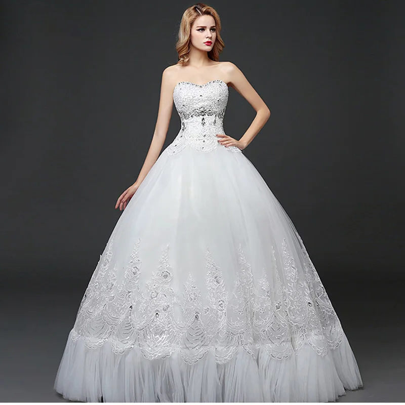 Wedding Dress Strapless Crystal Bling Sleeveless Luxurious Lace Up Appliques Plus Size Wedding Gowns Long Vestidos De Novia G023
Wedding Dress Strapless Crystal Bling Sleeveless Luxurious Lace Up Appliques Plus Size Wedding Gowns Long Vestidos De Novia G023