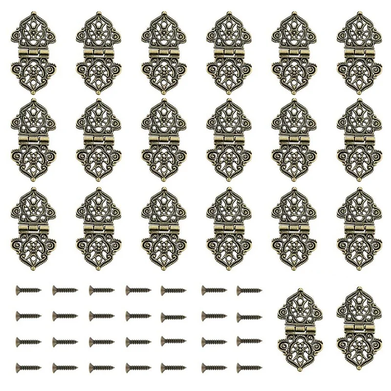 20Pcs Antique Decorative Hinges Bronze Engraving Design Box Hinges Jewelry Box Hardware for Vintage Cases Cabinets
20Pcs Antique Decorative Hinges Bronze Engraving Design Box Hinges Jewelry Box Hardware for Vintage Cases Cabinets