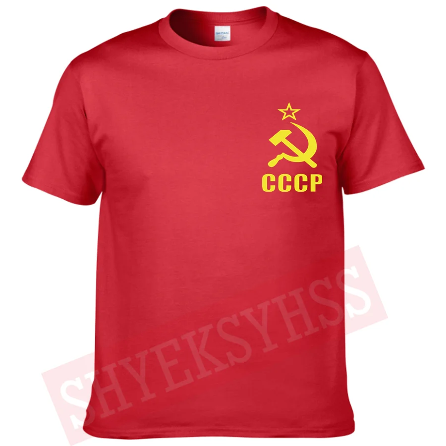 Летние 100% хлопок новинка Мужская и женская летняя футболка CCCP СССР Советского