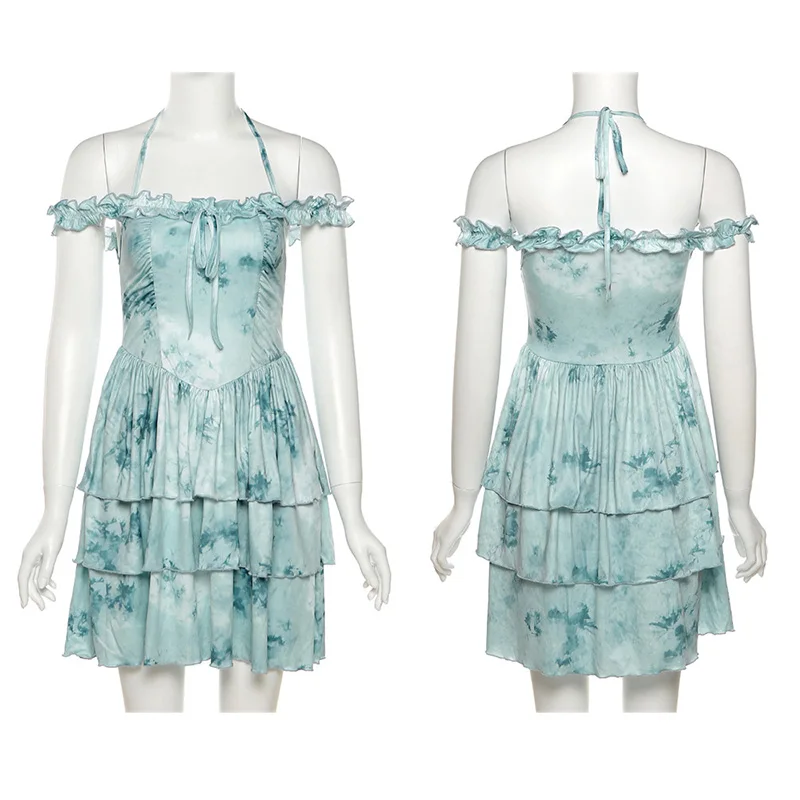 Women Slash Neck Mini Dress Sexy Halter Pleated Y2K Dress Summer Ruffles Straps Short Sundress Vintage Slim Vestido De Mujer
Women Slash Neck Mini Dress Sexy Halter Pleated Y2K Dress Summer Ruffles Straps Short Sundress Vintage Slim Vestido De Mujer