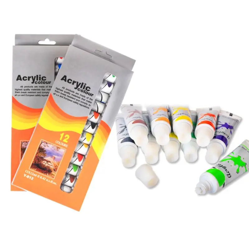 12 Colors Professional Acrylic Paint Set 12ml Tubes Drawing Painting Pigment DIY J2HC 
12 Colors Professional Acrylic Paint Set 12ml Tubes Drawing Painting Pigment DIY J2HC