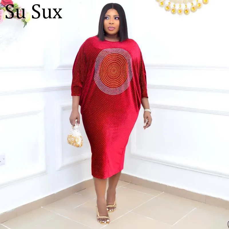 Velvet Sequins African Dresses For Women Loose Robe African Clothes Plus Size O Neck Bat Sleeve Dress Vestidos Office Lady 2021
Velvet Sequins African Dresses For Women Loose Robe African Clothes Plus Size O Neck Bat Sleeve Dress Vestidos Office Lady 2021