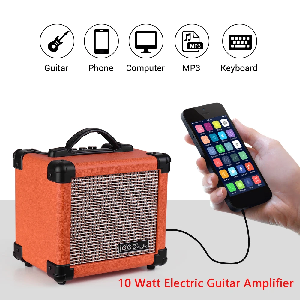 10 Watt Guitar Amplifier Electric Amplifier Portable Electric Guitar Amplifier with Two Adjustable Channels EU/US/UK/AU Plug
10 Watt Guitar Amplifier Electric Amplifier Portable Electric Guitar Amplifier with Two Adjustable Channels EU/US/UK/AU Plug