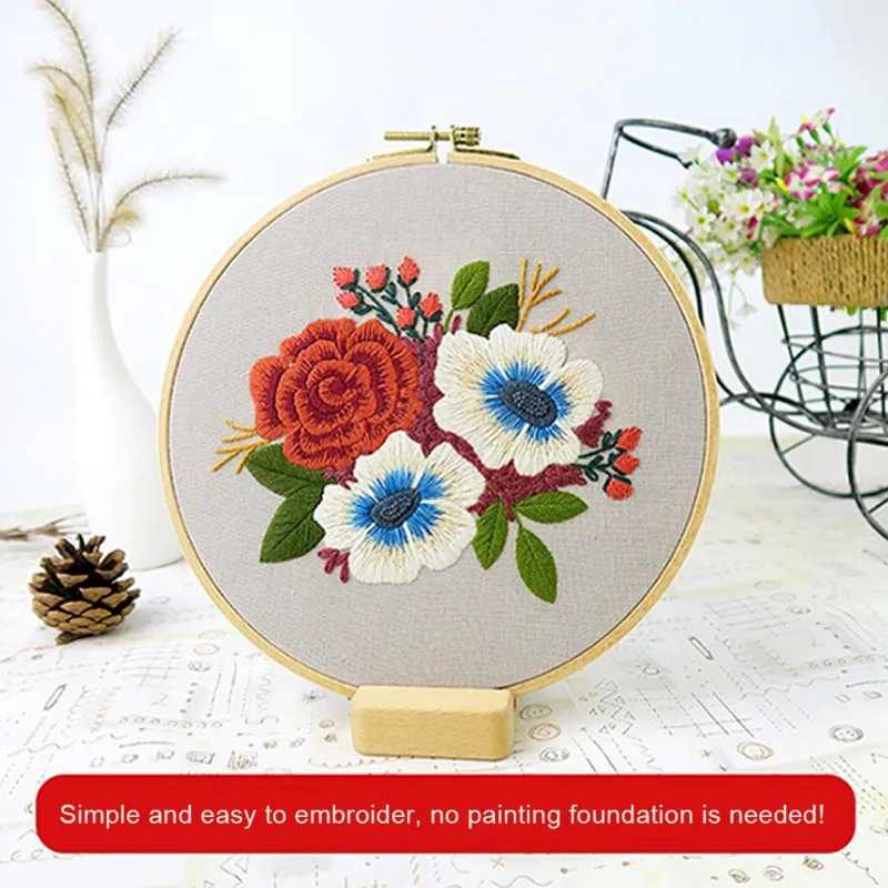 DIY Stamped Embroidery Starter Kit with Flowers Plants Pattern Cloth Color Threads Tools DIY Material Kits Embroidery Kit
DIY Stamped Embroidery Starter Kit with Flowers Plants Pattern Cloth Color Threads Tools DIY Material Kits Embroidery Kit