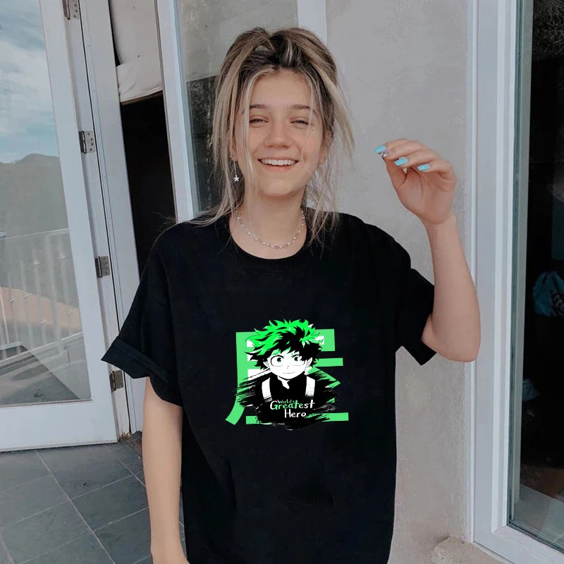 My Hero Academia Anime Pattern Short Sleeve Casual Harajuku Top Cotton Loose Black Tee Home Wear Cool and Soft Tshirt
My Hero Academia Anime Pattern Short Sleeve Casual Harajuku Top Cotton Loose Black Tee Home Wear Cool and Soft Tshirt