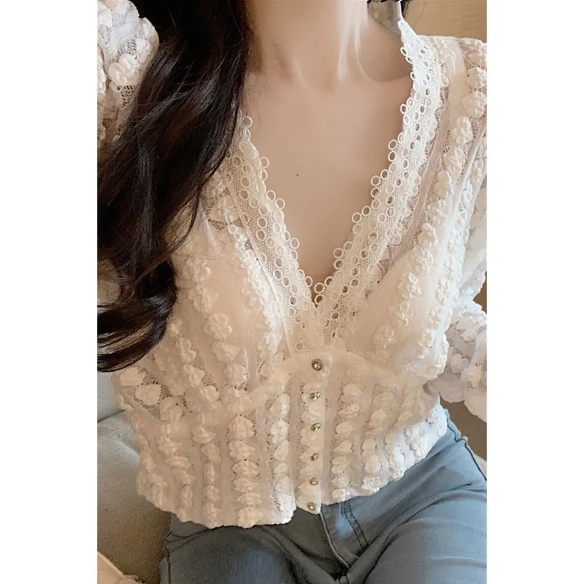 Vy1123 2020 spring summer autumn new women fashion casual chiffon shirt woman female OL lace sleeves
Vy1123 2020 spring summer autumn new women fashion casual chiffon shirt woman female OL lace sleeves